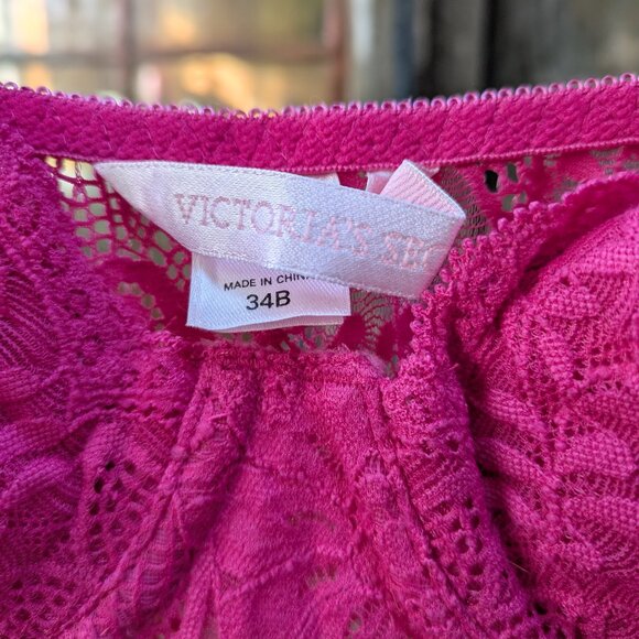 34B Victoria Secret 2003 Y2K Pink Lace Feminine Bustier Top Lingerie Slip Dress - Picture 6 of 8